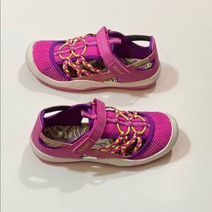 M.A.P.Splash Safe Tm Pink and Purple Sandals with Velcro Strap Size 2M